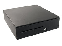apg Solutions T554A-BL1616-M1 – Kassenschublade, 5 Scheine/5 Münzen, USB, 406 × 424 × 125 mm, Schwarz