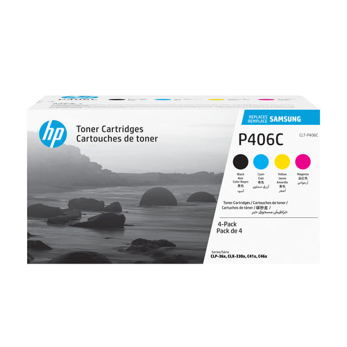 HP Samsung – Toner-Multipack CLT-P406C – BK/C/M/Y, schwarz 1500, C/M/Y 1000 Seiten
