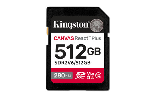 Kingston Technology Kingston Canvas React Plus SDXC-Karte – 512 GB, UHS-II, V60 280/150 MB/s