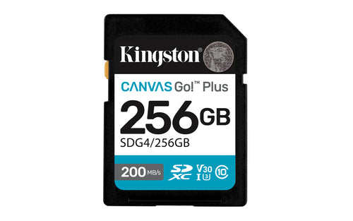 Kingston Technology Kingston Canvas Go Plus 200R Gen4 Speichergerät – 256 GB, SDXC UHS-I, Klasse 10 U3 V30 200 MB/s