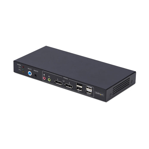 StarTech.com 2-Port DP Dual-View KVM-Switch – 4K/60 Hz, USB 2.0-Hub, Audio, Desktop