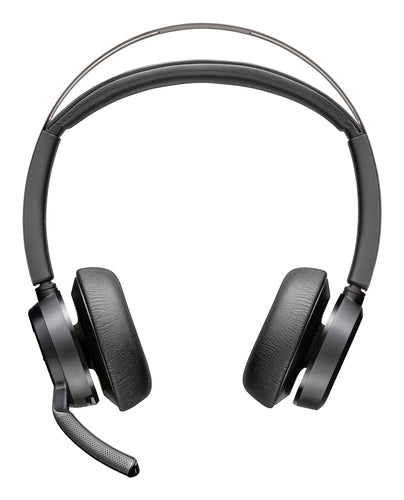 Poly Voyager Focus 2 Office-Headset – On-Ear, Stereo, BT, ANC, mit USB-A-Dongle, mit Ladestation, Schwarz