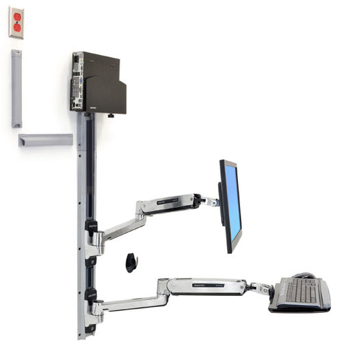 Ergotron LX – Zubehör: CPU-Halter, klein – für LX SitStand Wandsystem, Schwarz