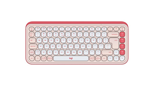 Logitech POP Icon Keys – Mini Tastatur – Schere – Bluetooth – QWERTY (US-INT) – Pink/Weiss