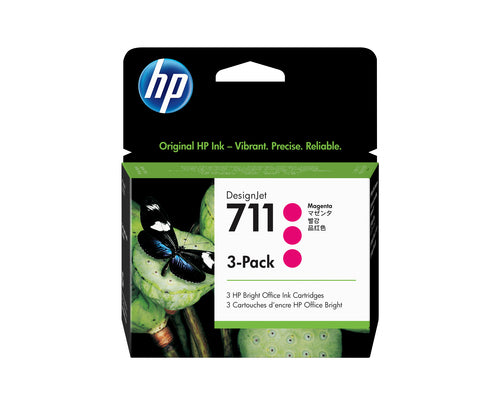 HP Tintenpatronen-Multipack 711, Magenta, 3er-Pack – für Inkjetdrucker/Multifunktionsgeräte