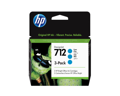 HP Tintenpatronen-Multipack 712, cyan, 3er-Pack – für Inkjetdrucker