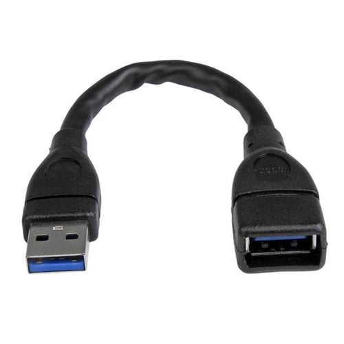 StarTech.com USB-A Verlängerungskabel (Stecker auf Buchse) – USB 3.2 Gen 1 (5 Gbit/s) – 0,152 m – PVC-Mantel