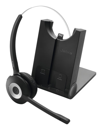 Jabra Pro 925 Mono Office-Headset – On-Ear, BT, mit Ladestation, für Tischtelefon und Mobiltelefon, Schwarz