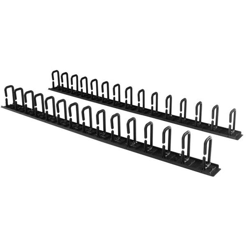 StarTech.com Vertikaler Kabelordner – 0U, 1,73 m, Stahl, Schwarz, für 40U-Rack, 2er-Pack