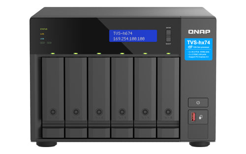 QNAP TVS-H674-I3-16G Allgemeines Speichergerät – 2×2,5 GbE, 6-Bay, 16 GB DDR4