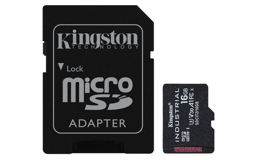 Kingston Technology Kingston Industrial Speichergerät – 16 GB, microSDHC, Klasse 10 / A1 / PSLC / inkl. SD-Adapter