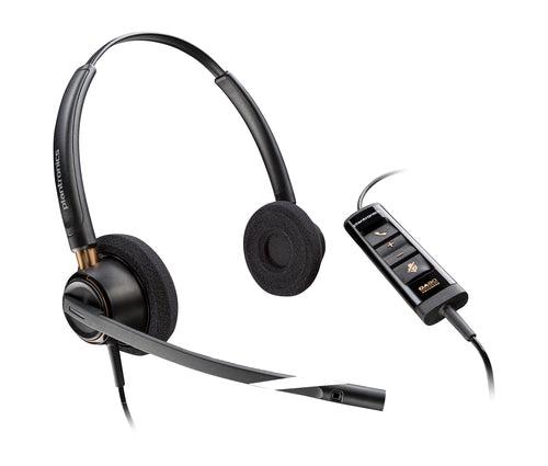 Poly EncorePro 525 Office-Headset – On-Ear, Stereo, Kabelgebunden, Schwarz
