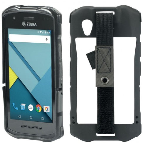 Mobilis Protech Backcover – für Zebra TC21/TC26, TPU, schwarz, mit Handschlaufe, Stifthalter