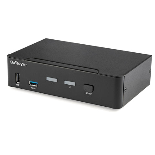StarTech.com KVM-Switch – 2-Port DisplayPort – 4K/60 Hz, USB 3.0-Hub, Audio