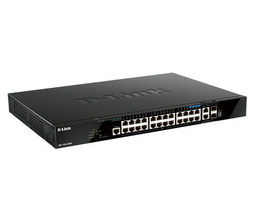 D-Link DGS-1520-28MP/E – Managed PoE+ Switch, 24x RJ-45 1G, 4x 2,5G, 2x 10G, 2x SFP+, PoE 370 W, 1U