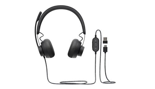 Logitech Zone Wired – Duo Headset, On-Ear – USB-C, klappbares Boom-Mikrofon – Graphit – für Microsoft Teams