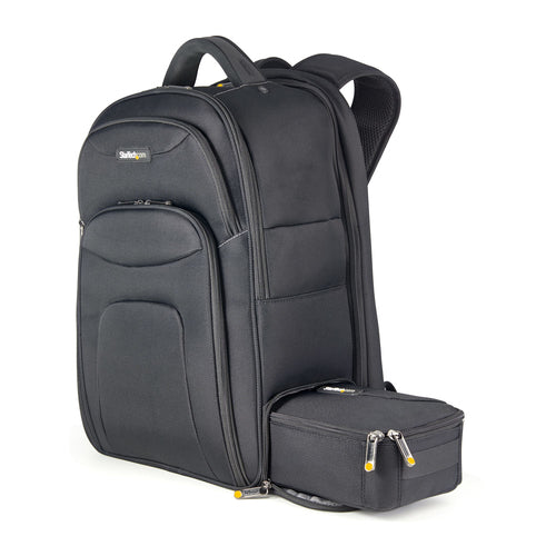 StarTech.com Notebook-Rucksack 17,3" – mit abnehmbarem Zubehörfach, Tablet-Fach – Schwarz