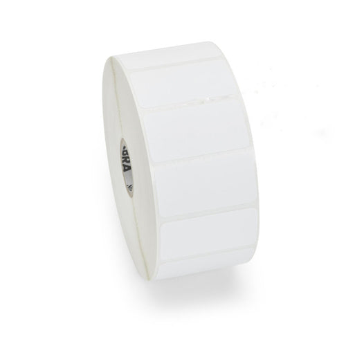 Zebra Druckeretiketten, 25 mm × 7 mm, Weiss, Papier, Permanent klebend, 12 Rollen
