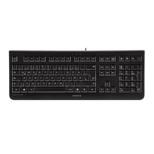 CHERRY KC 1000 – Tastatur, kabelgebunden (USB), CZ-Layout (CS), Fullsize (mit Ziffernblock), Membran, Schwarz