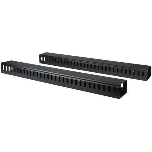 StarTech.com 19" Rangierpanel, 0U vertikal, 1,7 m, Finger-Duct, Kunststoff/Stahl – für 40U – Schwarz