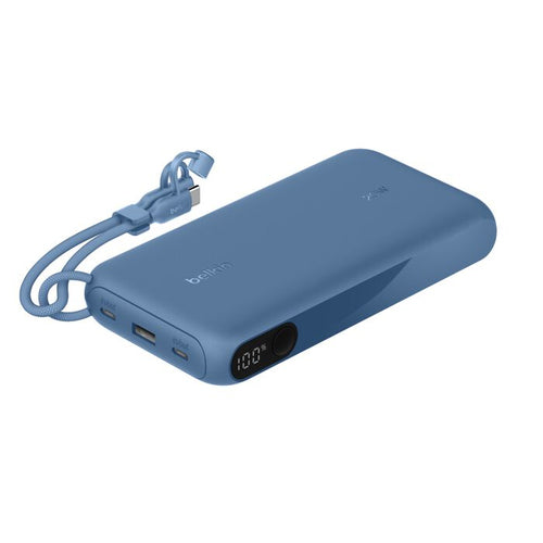Belkin Powerbank 20000 mAh, PD 20 W, mit Display, Blau