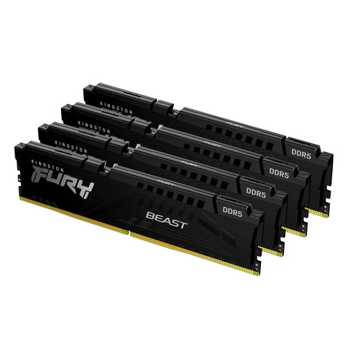 Kingston Technology Kingston Fury Beast – DDR5 Arbeitsspeicher – 64 GB (4×16 GB), 5200 MT/s, CL40, 288-Pin DIMM, Schwarz