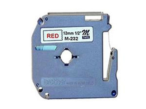 Brother M-K232 Schriftband – Rot auf Weiss – 12 mm × 8 m – für Brother PT-80, PT-90