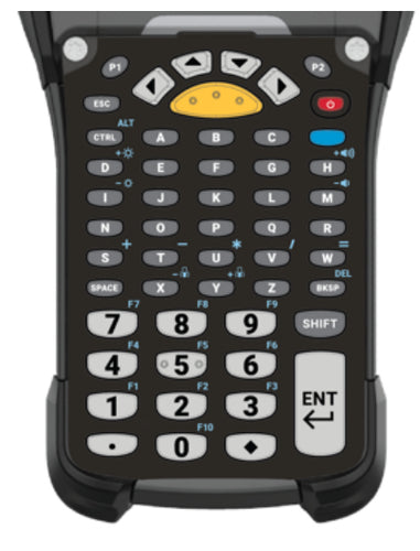 Zebra KYPD-MC9353ANR-01 – Tastatur, kabelgebunden (Dock), US-Layout (EN), Schwarz/Grau – für Zebra MC93