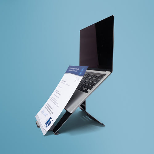 R-Go Tools Laptop-Ständer – für Notebooks bis 22", faltbar, höhenverstellbar – Schwarz