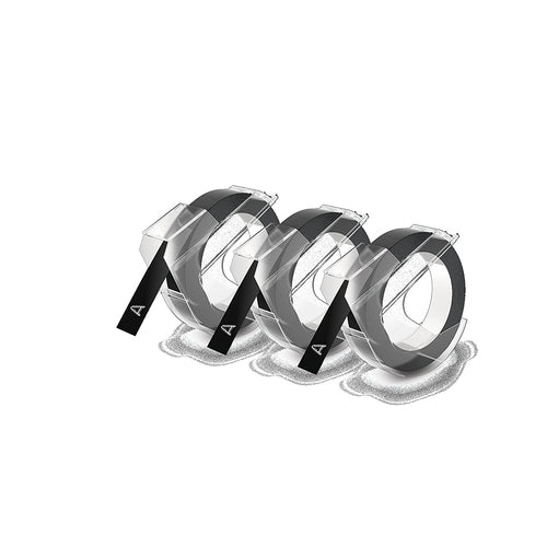 DYMO Schriftband – 9 mm × 3 m, schwarz, weiss – 3 Stück