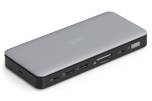 Digitus Dockingstation – USB-C, 1× DP, 2× HDMI, 2× USB-A, GbE, SD/microSD, für Windows/Mac/ChromeOS