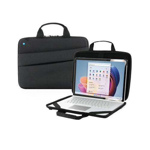 Mobilis Notebook-Tasche bis 14" – abnehmbarer Schultergurt, Fronttasche – Schwarz