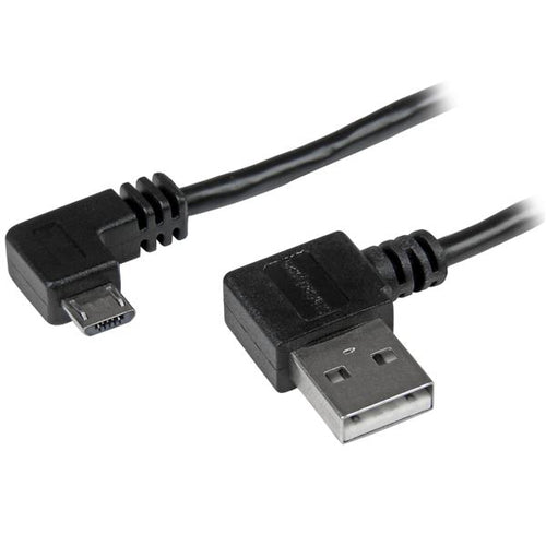 StarTech.com USB-A auf Micro-USB-B Kabel – USB 2.0 (480 Mbit/s) – 2 m – Abgewinkelt, PVC-Mantel – Schwarz