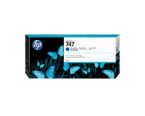 HP Tintenpatrone 747, Chromatisches Blau, 300 ml – für HP-Drucker