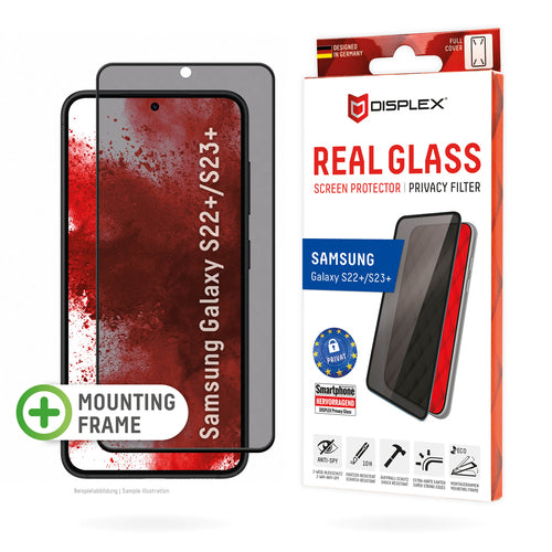 Displex Privacy-Filter (Panzerglas) – für Galaxy S22+/S23+ – mit Applikator