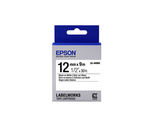 Epson Schriftband – Weiss, Schwarz – LK-4WBN, 1 Stk.