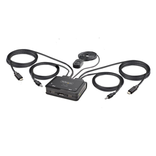 StarTech.com C2-D46-UC2-CBL-KVM – 2-Port DP KVM-Switch – 5120 × 1440, USB-C, Audio, Mikrofon