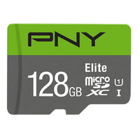 PNY Elite 128 GB – microSDXC – UHS-I, Klasse 10 (U1), V10 – Grün/Grau