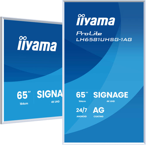 iiyama Gallery Line – Signage-Display, 65", Ultra HD 4K, 500 cd/m², abnehmbarer weisser Rahmen