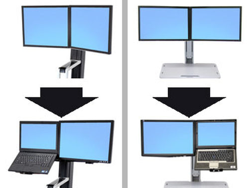 Ergotron WorkFit Convert – Monitorhalterung, Dual, LCD- und Laptop-Kit