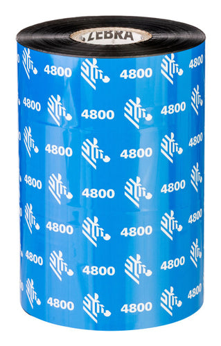 Zebra Thermotransferband – Harz (4800), 80 mm × 450 m, Kern 25 mm, Schwarz, 12er-Pack