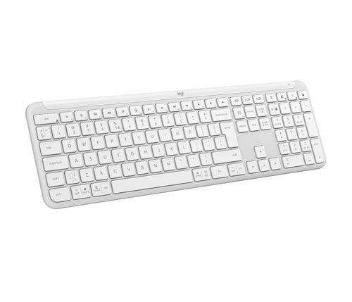 Logitech Signature Slim K950 – Tastatur, kabellos, US-Layout (EN), Low-Profile, Weiss