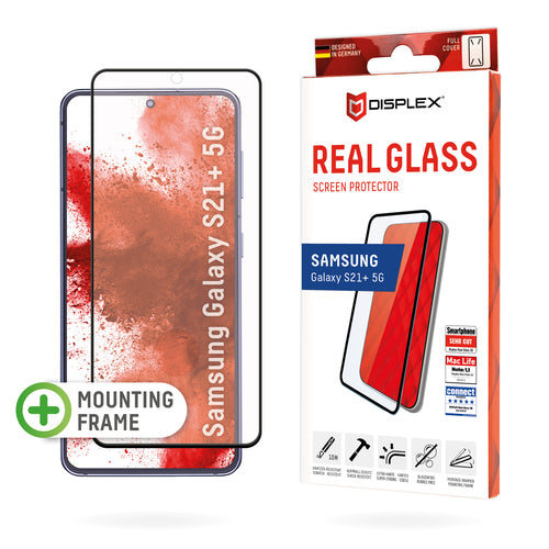 Displex Displayschutz (Panzerglas), Full Cover – für Galaxy S21+ – mit Applikator