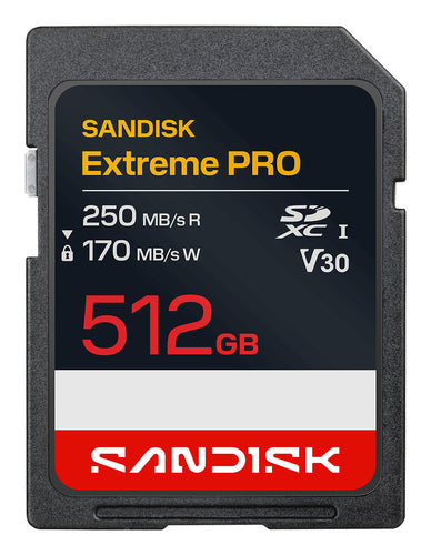 SanDisk Extreme Pro SDXC 512 GB – UHS-I, 250/170 MB/s