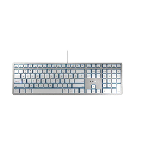 CHERRY KC 6000 Slim für Mac – Tastatur, kabelgebunden (USB), Nordisch, Fullsize (mit Ziffernblock) – für macOS