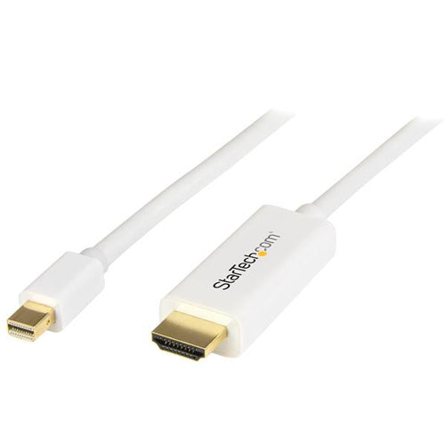 StarTech.com Mini DisplayPort zu HDMI Kabel – 4K (3840 × 2160) @ 30 Hz, 2 m, HDMI 1.4, Weiss