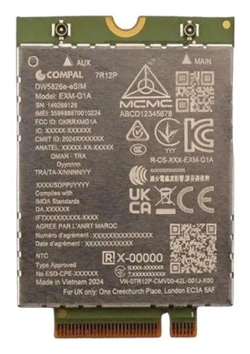 DELL DW5826E WWAN-Modul (PCIe) – 600 Mbit/s, eingebaut – für Dell 14/16 Plus und Pro 13/14/16 Plus