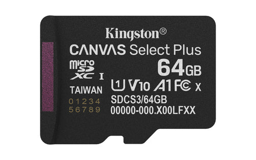 Kingston Technology Kingston Canvas Select+ Gen3 Speichergerät – 64 GB, microSDXC, A1 ohne Adapter