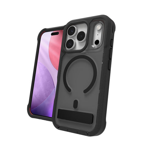 ZAGG Rainier Snap Backcover – für Apple iPhone, MagSafe, Smoke Black, Ringhalter