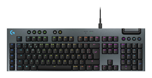 Logitech G G915 X – Gaming-Tastatur – Mechanisch – Kabelgebunden (USB-C) – QWERTY (ES) – RGB – Schwarz